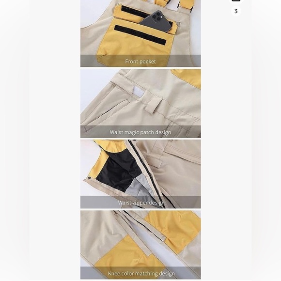 NWT Searipe unisex snow bib overalls ski pants - Picture 7 of 16